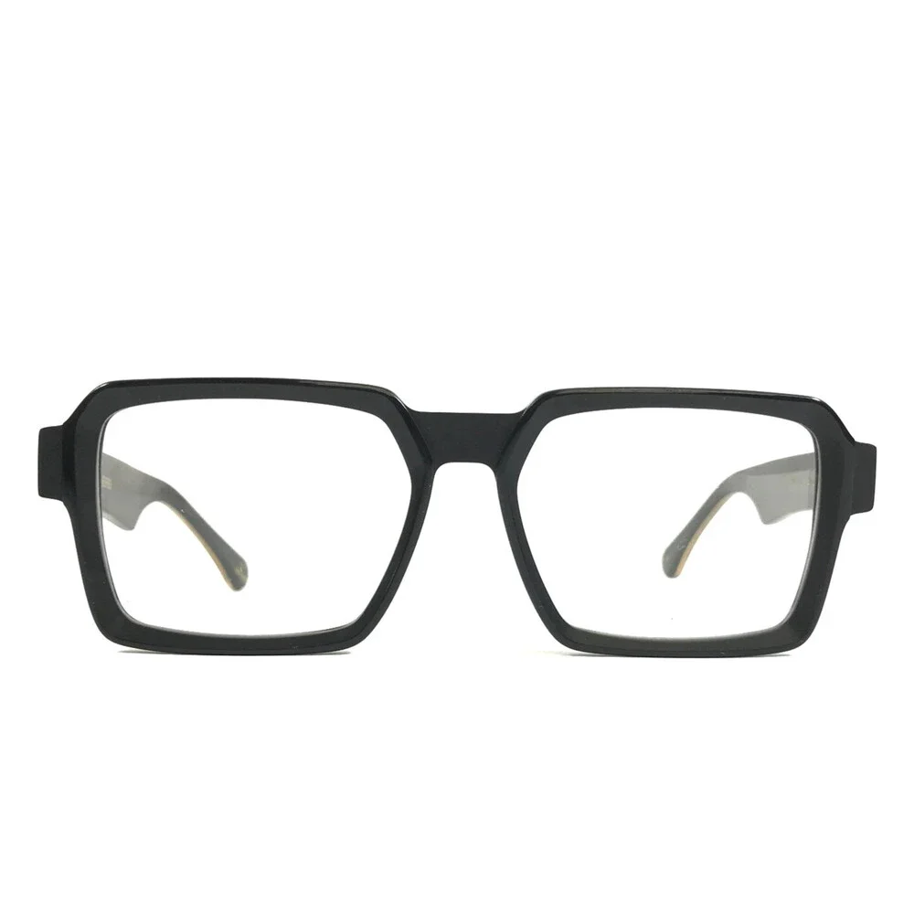 Alfred Kerbs Eyeglasses Frames FRANK BK Black Gold Square Full Rim 54-17-142